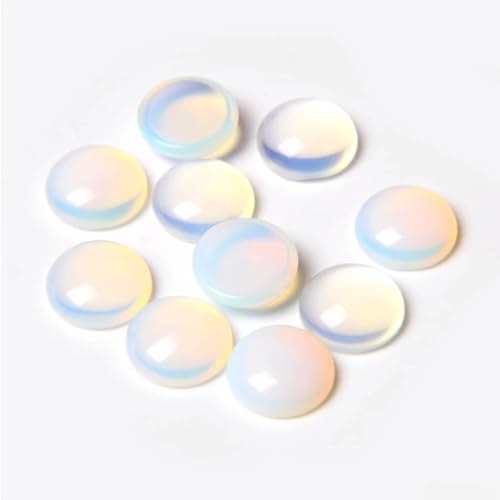 20pcs 4mm Natural Stone No Hole Opal Semicircle Smooth Cabochons Beads Healing Chakra Crystal Stone Bead for Jewelry Making Rings Earrings Necklace Bracelet DIY Crafts - color: Opal, size: 4mm