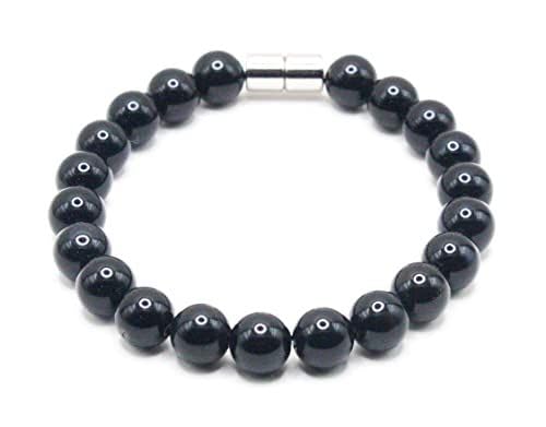 Rose Quartz Bracelet - 8mm Healing Crystal for Love, Unisex - color: 01: Black Onyx, style: C: 7-7.4 inches