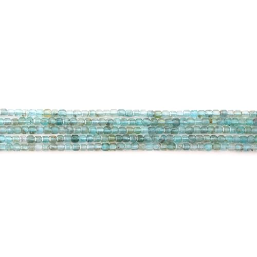 Faceted Natural Blue Crystal 2-3mm Cube Square Loose Beads Gemstone Small Loose Beads Healing Crystal Energy Stone for DIY Jewelry Making 15" - color: Blue Crystal