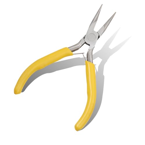 ZIMISI Mini Needle Nose Plier, Metal Precision Pliers with Comfort Grip Handle, Universal Car Accessories for Bending Wires, Crafting, Jewelry Making and Small Object Gripping (Needle Nose) - size: Needle Nose Plier