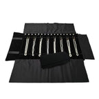 Portable Jewelry Roll Untangled Secure Necklace Travel Storage Bag Displays Holder 16 Chain (Black Diamond) - color: Black Diamond