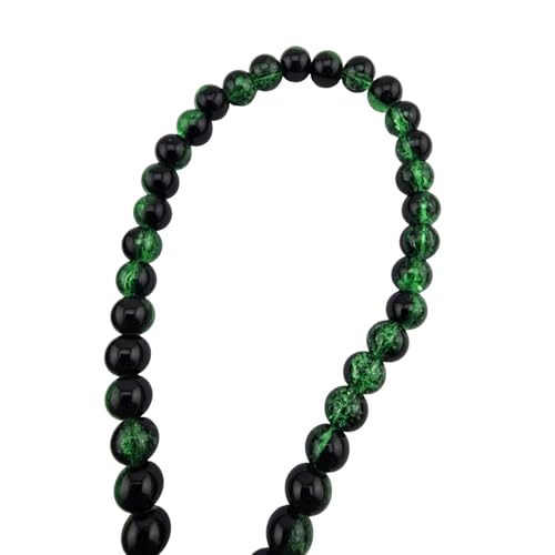 DandS ltd Crackle Lampwork Glass Beads for Jewelry Making, Dark Green, Vibrant DIY Bracelets, Necklaces, Earrings, Beading Supplies & Craft Kits for Handmade Jewelry, 80pcs 0.39 inch (10mm), #J234-10 - color: Dark Green