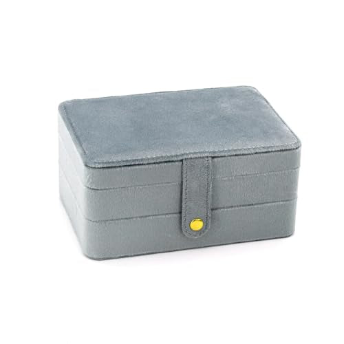 KOOAAICCHI Small Jewelry Box, Travel Jewelry Organizer, Portable Jewelry boxes for Women Girls Gift, Double Layers PU Leather Jewelry Holder for Rings, Earrings, Necklaces-Velvet Blue - color: Velvet-Blue