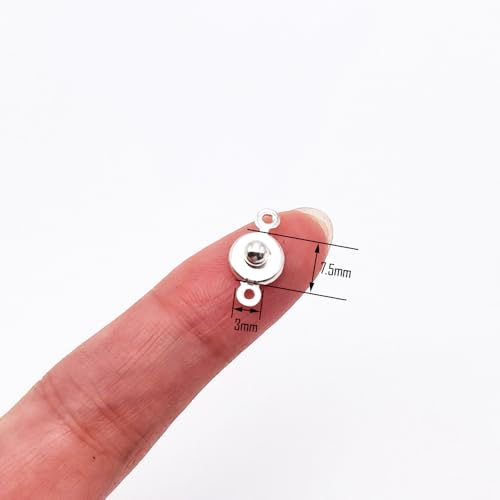 INSPIRELLE 50 Sets Snap Clasps Silver Metal Round Button Clasps for Jewelry Making