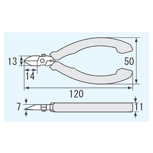 ENGINEER 4.75" Precision Mini Nippers Side Cutting Pliers, Professional Grade Flush Cutters, ESD Safe Grip Hardened Carbon Steel Jaws. Made in Japan. NS-04 - size: 120 mm