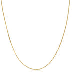 Amazon Essentials Sterling Yellow Gold or Silver Thin 0.8mm Box Chain Necklace - color: Yellow Gold, size: 16"
