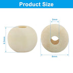 300Pcs Natural Wood Beads, 8mm Small Round Wooden Balls, Unfinished Wooden Beads for Crafts, DIY Jewelry, Dream Catchers - size: 8mm