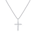 PAVOI 14K Gold Plated Cubic Zirconia Cross Necklace for Women | Cross Faith Pendant Necklaces - color: White Gold