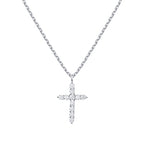 PAVOI 14K Gold Plated Cubic Zirconia Cross Necklace for Women | Cross Faith Pendant Necklaces - color: White Gold