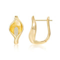 Mameloly Flower Earrings for Women Dainty 14K Gold Plated White Freshwater Pearl Stud Earrings Hypoallergenic - color: CZ Calla lily