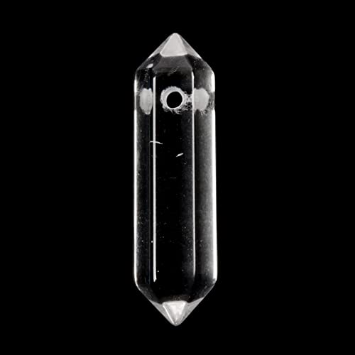 Clear Quartz 32mm Natural Gemstone Hexagonal Wand Jewelry Making Crystal Pointed Chakra Reiki Healing Beads 2mm Hole Drilled(Pack of 10) - color: Clear Quartz