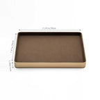 Metal Jewelry Tray, Valet Tray, Bedside Table and Desktop Organizer. It is Stackable and can be Used to Display Watches, Rings, Earrings and Bracelets（Brown） - color: Brown