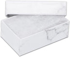 TheDisplayGuys - 100-Pack #10 Cotton Filled Cardboard Paper Jewelry Boxes Gift Case - Marble White (1.9" x 1.3" x 0.7") - for Shipping or Storage - size: 1 Count (Pack of 100), style: 1.9" x 1.3" x 0.7" (#10)
