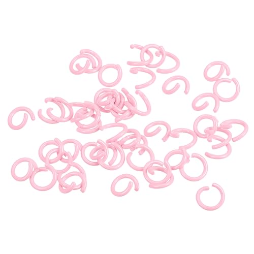 uxcell Open Jump Rings, 8mm Colorful O-Ring Connectors for DIY Crafts Jewelry Making, Carbon Steel, Light Pink, 100Pcs - color: Light Pink, size: 8mm