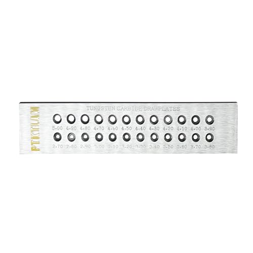 Jewelry Wire Drawplate Carbide Steel Round Draw Plate for Jewelry Wire Making (2.7-5.0mm, 24 Holes) - size: 2.7-5.0mm, 24 Holes