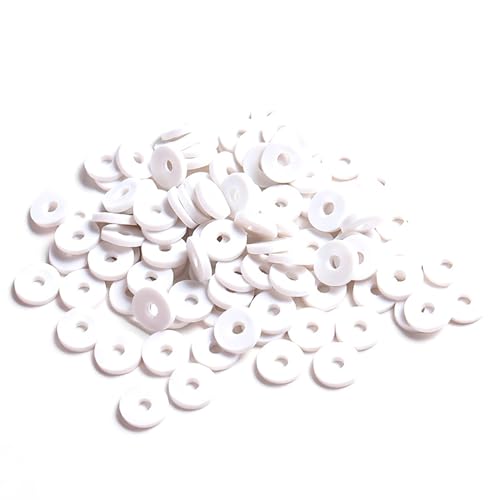 Clay Beads, 8000Pcs White Clay Heishi Beads for Bracelets Making, Flat Round Polymer Heishi Beads for DIY Jewelry Making - color: 8000pcs White