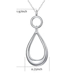 Long Necklace Sterling Silver Larait Bar Y Lariat Long Chain Drop Adjustable Necklace Gift for Her, 30" - style: Long Chain Teardrop Necklace