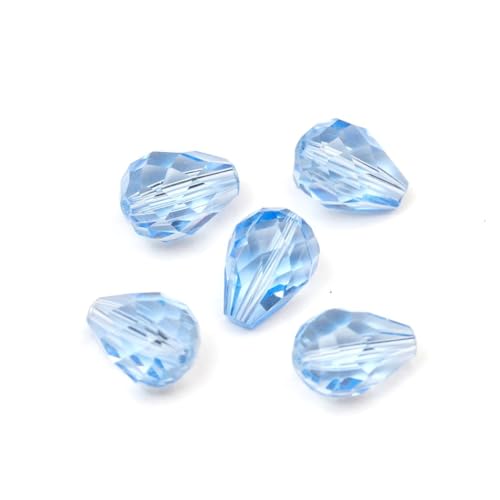 24pcs Adabele Austrian 8mm Faceted Teardrop Loose Crystal Beads Light Sapphire Blue Compatible with 5500 Swarovski Crystals Preciosa SST-814 - color: Light Sapphire Blue, size: 8mm x 6mm - 24pcs