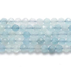 Natural Aquamarine Beads, 4mm 90pcs Small Round Faceted Loose Gemstones for DIY Jewelry Making, Handmade Bracelet and Necklace Crafting, with Size Card - color: Aquamarine, size: 4mm