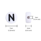 100Pcs Letter Beads 4x7mm White Round Acrylic Alphabet Beads Letter N Beads for Jewelry Making DIY Bracelets Necklaces Key Chains - color: N 100Pcs