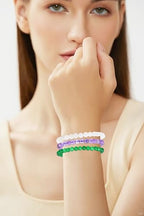 2/3-Pieces 4mm 6mm 8mm Natural Crystal Gemstone – Handmade Reiki Energy Healing Stretch Bracelets Jewelry for Yoga, Meditation, Unisex - color: 3 Pieces (Amethyst&GreenJade&WhiteJade), size: 6mm