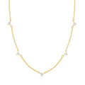 Mothers Day Gifts - Dainty Silver Gold Necklaces for Women Cute Station Choker Simulated Diamond Necklace Simple Layering CZ Necklace Trendy Jewelry Gifts - color: Gold, style: 5pcs Flower-Shaped CZ