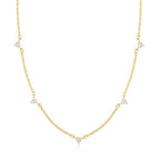 Mothers Day Gifts - Dainty Silver Gold Necklaces for Women Cute Station Choker Simulated Diamond Necklace Simple Layering CZ Necklace Trendy Jewelry Gifts - color: Gold, style: 5pcs Flower-Shaped CZ