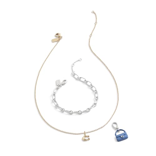 COACH Women's Collectible Signature Jewelry Charm - color: Blue/Rhodium