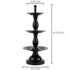 MyGift Earring Storage Rack Organizer, Metal Jewelry Tree, Necklace and Bracelet Hanger with Wooden Ring Tray Trinket Holder - Holds 68 Pairs of Earrings (Black-3-Tier) - color: Black-3-Tier