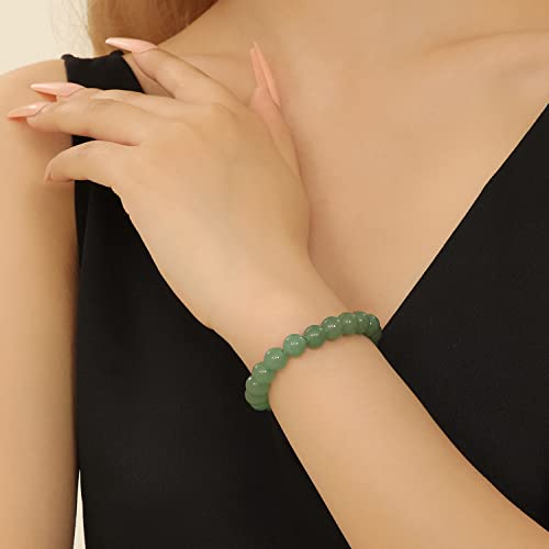 Crystal Vibe 8mm Beaded Bracelets For Women Men - Healing Crystal Bracelet - Adjustable Size - color: Aventurine