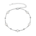 HPQQ Anklet Bracelet for Women 925 Sterling Silver Natural Stone Chain Bead Ankle Bracelet Beach Summer Fine Jewelry Mothers Day Birthday Gifts for Women Mom Wife - color: Bracelet-7"-9"-Opal