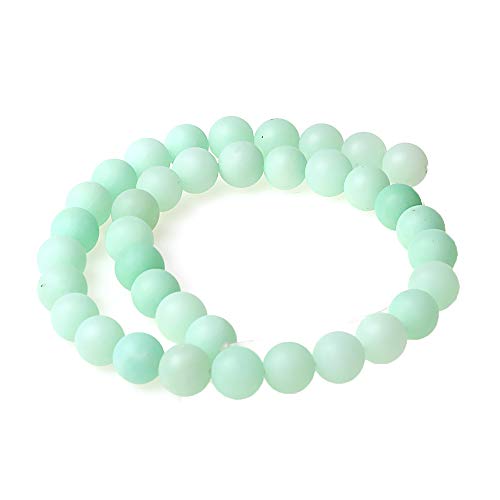 MJDCB Round Matte Frosted Blue Green Jade Loose Beads are Used in Jewelry Design to Make Bracelets and Necklaces (4mm) - color: Matte Blue Green Jade, size: 4mm