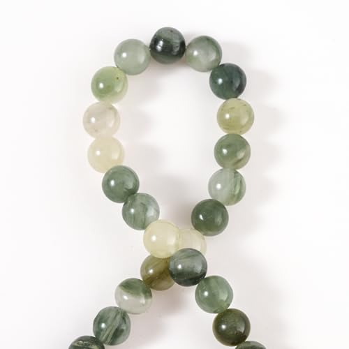 100Pcs Natural Stone 8mm Green Grass Jade Round Loose Gemstone Energy Healing Beads Hole Size 1mm DIY Smooth Beads for Bracelet Necklace Earrings Jewelry Making - color: Green Grass Jade, size: 8mm