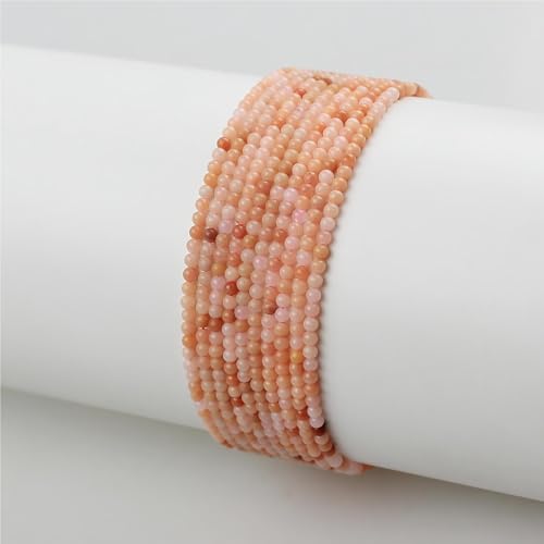 MJDCB 320pcs Natural Small Stone Beads 2mm Pink Aventurine Round Smooth Loose Gemstone Bead for Jewelry Making Bracelets Earrings Necklaces Accessories - color: Pink Aventurine