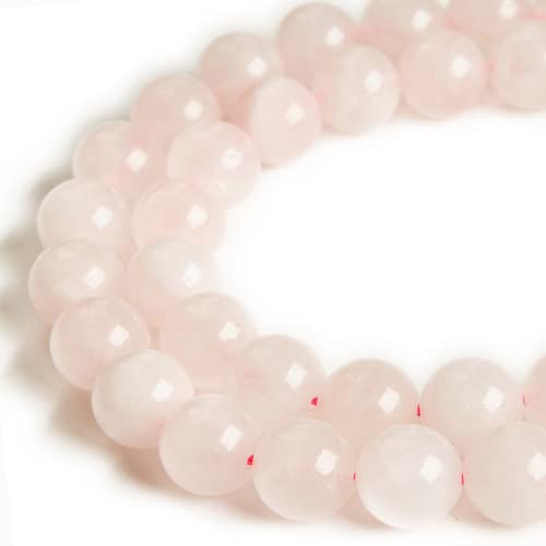 60pcs 6mm Natural Rose Quartz Beads Gemstone Beads Round Loose Beads for Jewelry Making - color: Rose Quartz, size: 6mm