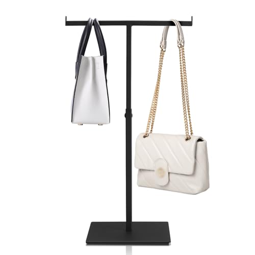 Polmart Countertop Adjustable Display Stand Stand for Purses/Handbags, Wreaths, Wigs, Hats and Crafts (T-Stand, Black) - color: Black Matte