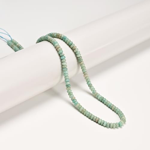 ICAI 2x4mm Natural Rondelle Beads – Loose Gemstone Spacers for DIY Jewelry Making (Amazonite) - color: Amazonite, size: 2x4