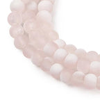 KISSITTY 50pcs Matte Beads Gradient Color Glass Frosted Crystal 6mm Rondelle Misty Rose Center Drilled Loose Craft Beads for Jewelry Making Earring Bracelet Necklace DIY Crafts - color: Misty Rose