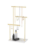 Metal Jewelry Holder Organizer Stand for Women,Jewelry Hanger for Necklaces, Earrings, Bracelets, Rings (Gold)
