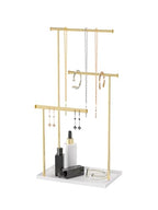 Metal Jewelry Holder Organizer Stand for Women,Jewelry Hanger for Necklaces, Earrings, Bracelets, Rings (Gold)