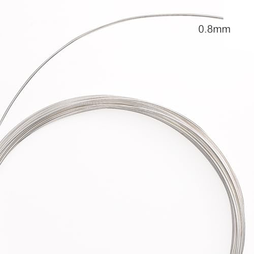 BEADIA Silver Plated Wire 0.8mm 5 Meters Bead Cord for Bracelet Necklace Charm Beading Jewelry Making Findings - size: 0.8mm, style: Silver
