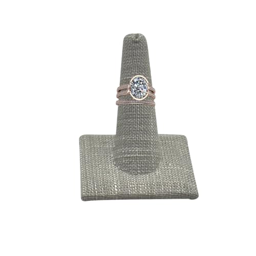 Novel Box Grey Linen Jewelry Ring Finger Display Stand 2.12x2.12x2.37 Inches with Square Base - Ring Holder Organizer Stand for Selling or Personal Use - Display Stands for Rings - color: Single Ring Finger, size: Grey Linen