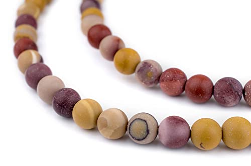 The Bead Chest Matte Round Mookaite Beads (8mm): Organic Gemstone Round Spherical Energy Stone Healing Power Crystal for Jewelry Bracelet Mala Necklace Making - color: Mookaite, size: 8mm
