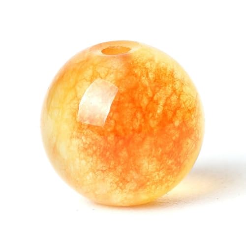 100Pcs Natural Stone 6mm Orange Jasper Round Loose Gemstone Energy Healing Beads Hole Size 1mm DIY Smooth Beads for Bracelet Necklace Earrings Jewelry Making - color: Orange Jasper, size: 6mm