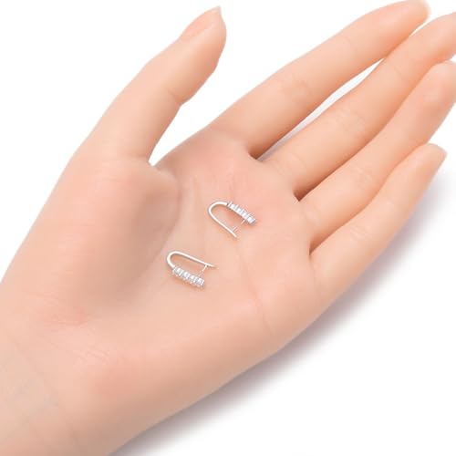 5pcs Adabele Authentic 925 Sterling Silver 15mm Pendant Clasp Pinch Bails Cubic Zirconia CZ Clip Tarnish Resistant for DIY Craft Jewelry Making SS203-3 - size: 15mm Pinch Bail with CZ