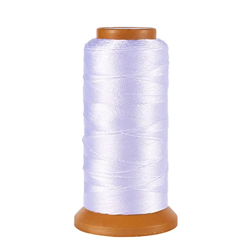 1093Yards 0.2mm Nylon Sewing Thread Polyester Leather Cord White Beading String Macrame Cord Rope for DIY Necklace Bracelet Handcraft Leather Sewing Bookbinding - color: White, size: 1093Yards, 0.2mm