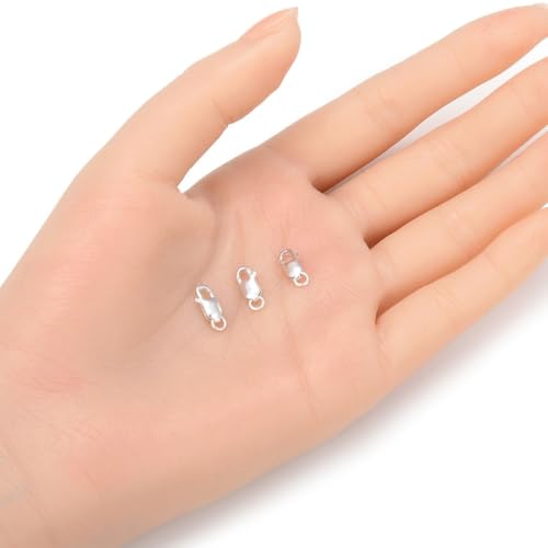 5pcs Adabele Authentic Sterling Silver 10mm (0.39 Inch) Small Italian Rectangle Lobster Trigger Clasps Open Jump Ring Hypoallergenic Nickel Free for DIY Jewelry Making SS25-BB - color: Sterling Silver, size: 10mm (0.4") Small - 5pcs