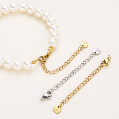 Crisjanggo 20 PCS Gold and Silver Necklace Extender Chain for Women Stainless Steel Curb Extension Bracelet Link for Delicate Jewelry 2 Inch - color: Triangle