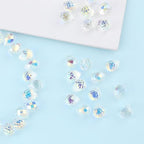 100PCS Crystal Glass Beads 8x10mm, Laser Iridescent Faceted Teardrop Shape Jewelry Beads Bulk for DIY Craft Necklace Bracelet Earring Making - color: AB Colors