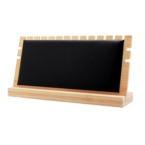 TANG SONG 4.9" x 9.8" Horizontal Bamboo Leather Soft Mat - Necklace Display Stand Organizer for Multiple Bracelets & Chains - Jewelry Storage Holder for Home (Black, Small) - color: Black, size: Small